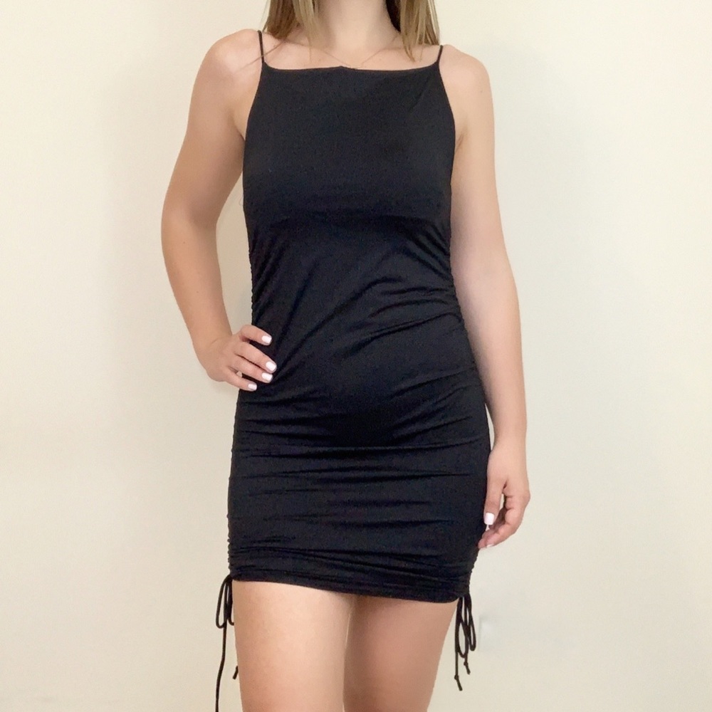 'Running Late' Ruched Mini Dress - Picture 3 of 5